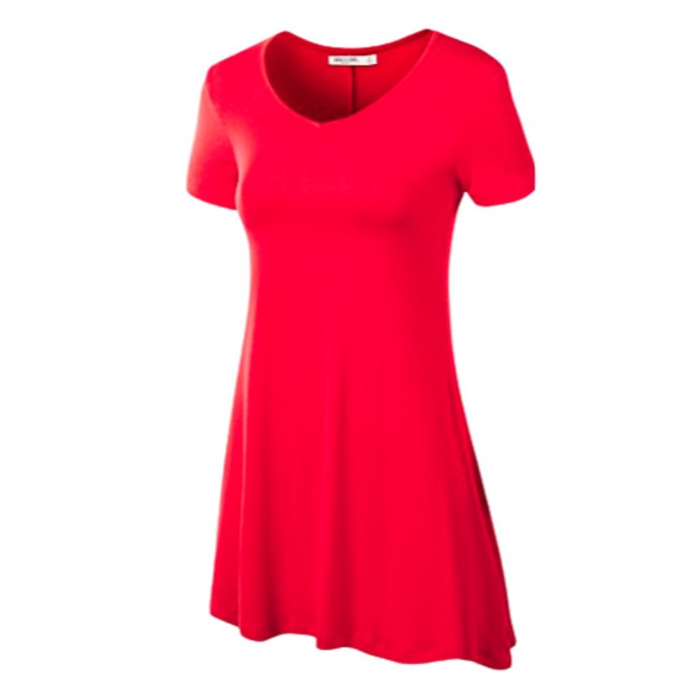 Tunic Top - Short Sleeve Coral Pink